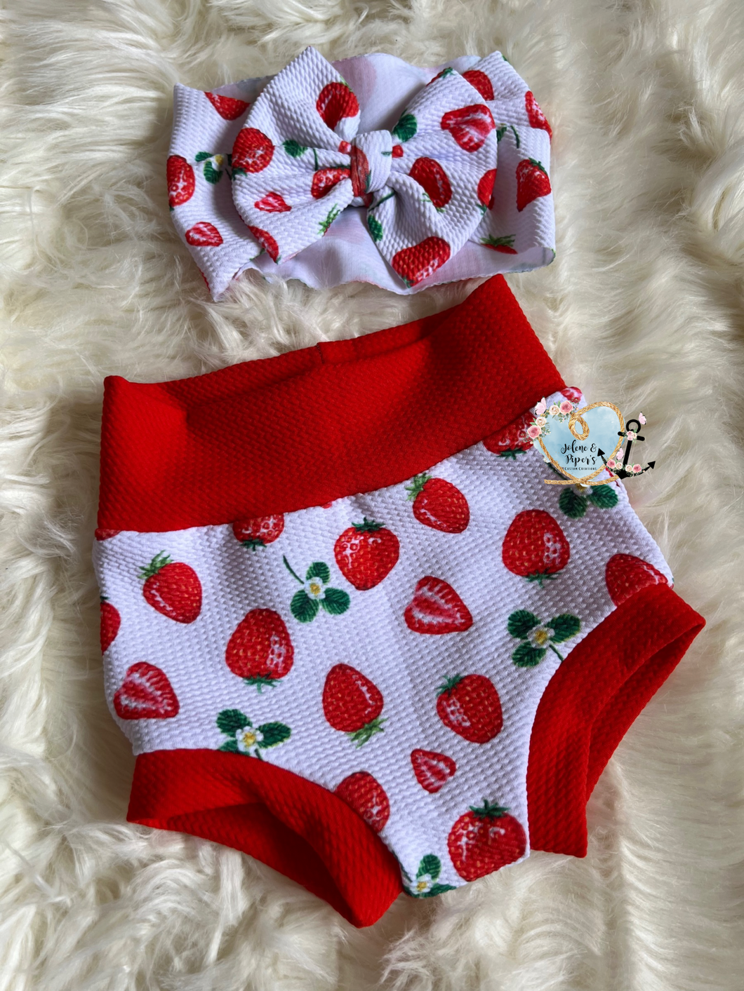 Strawberry Bummie set 6/9 month